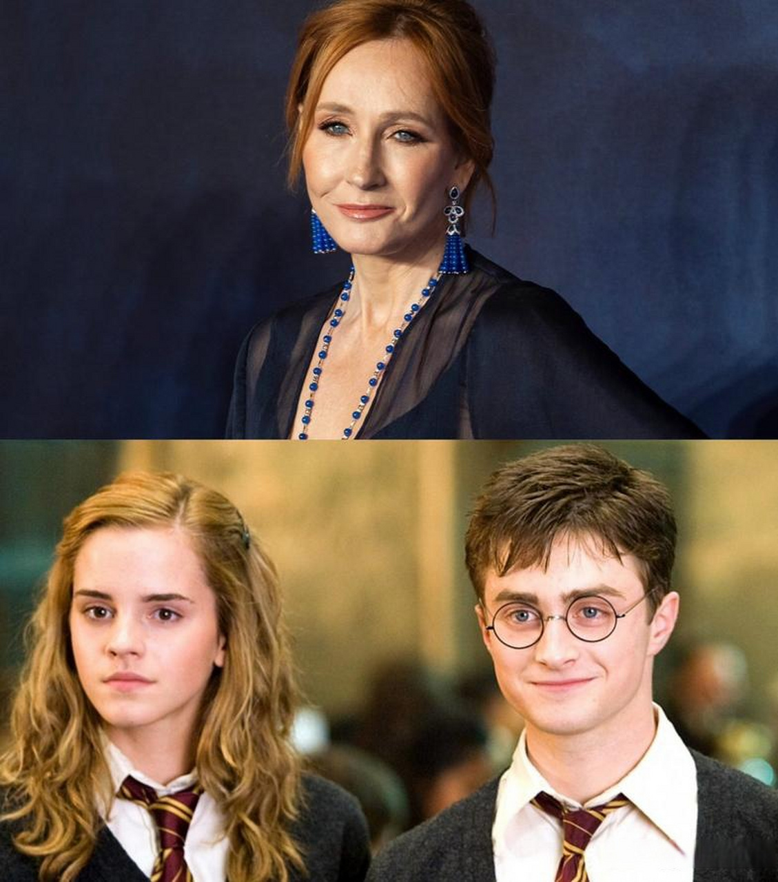 《哈利波特》作者jk罗琳留言道:"等着丹尼尔(哈利波特扮演者)和艾玛