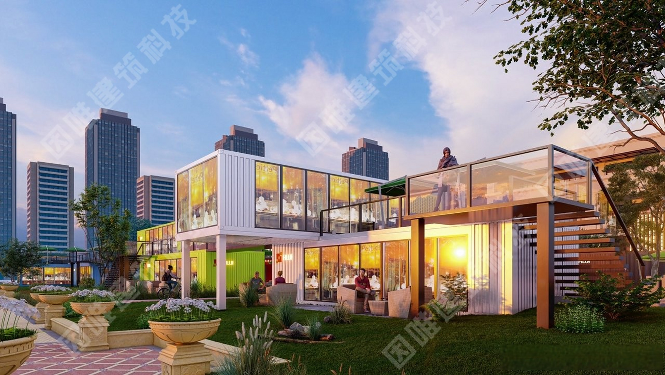 商业广场外的集装箱商业体 艺术为商业创造价值 晋升新潮流打卡地