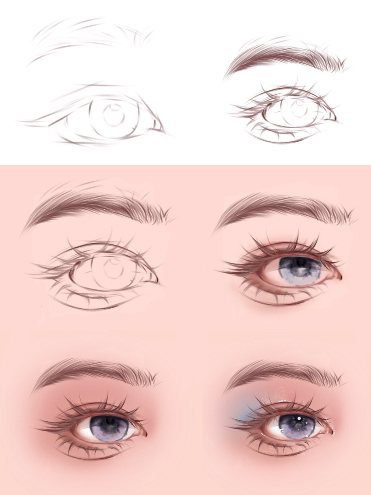 保姆级教程—手绘眼睛过程步骤图