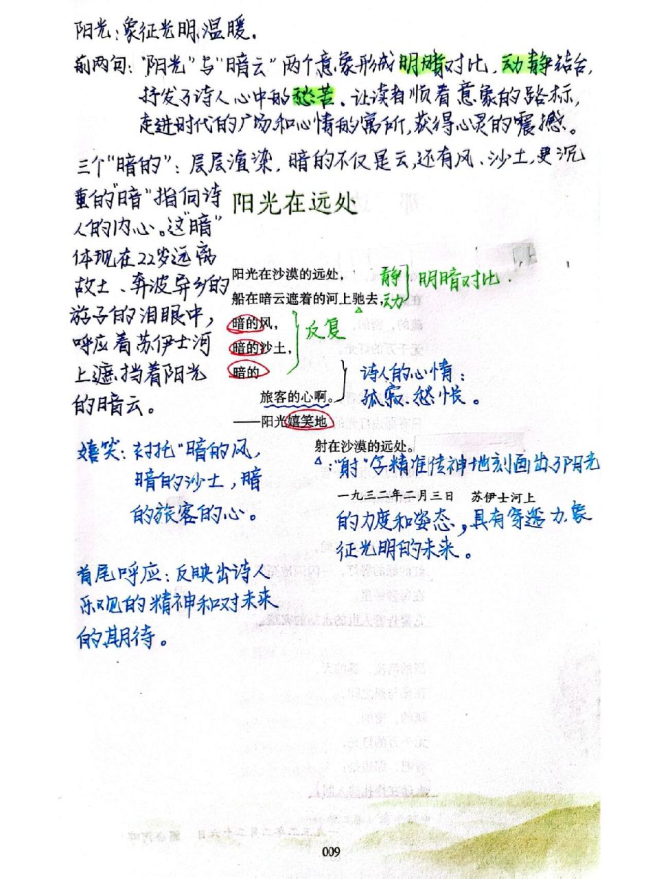 《艾青诗选》—《阳光在远处》批注