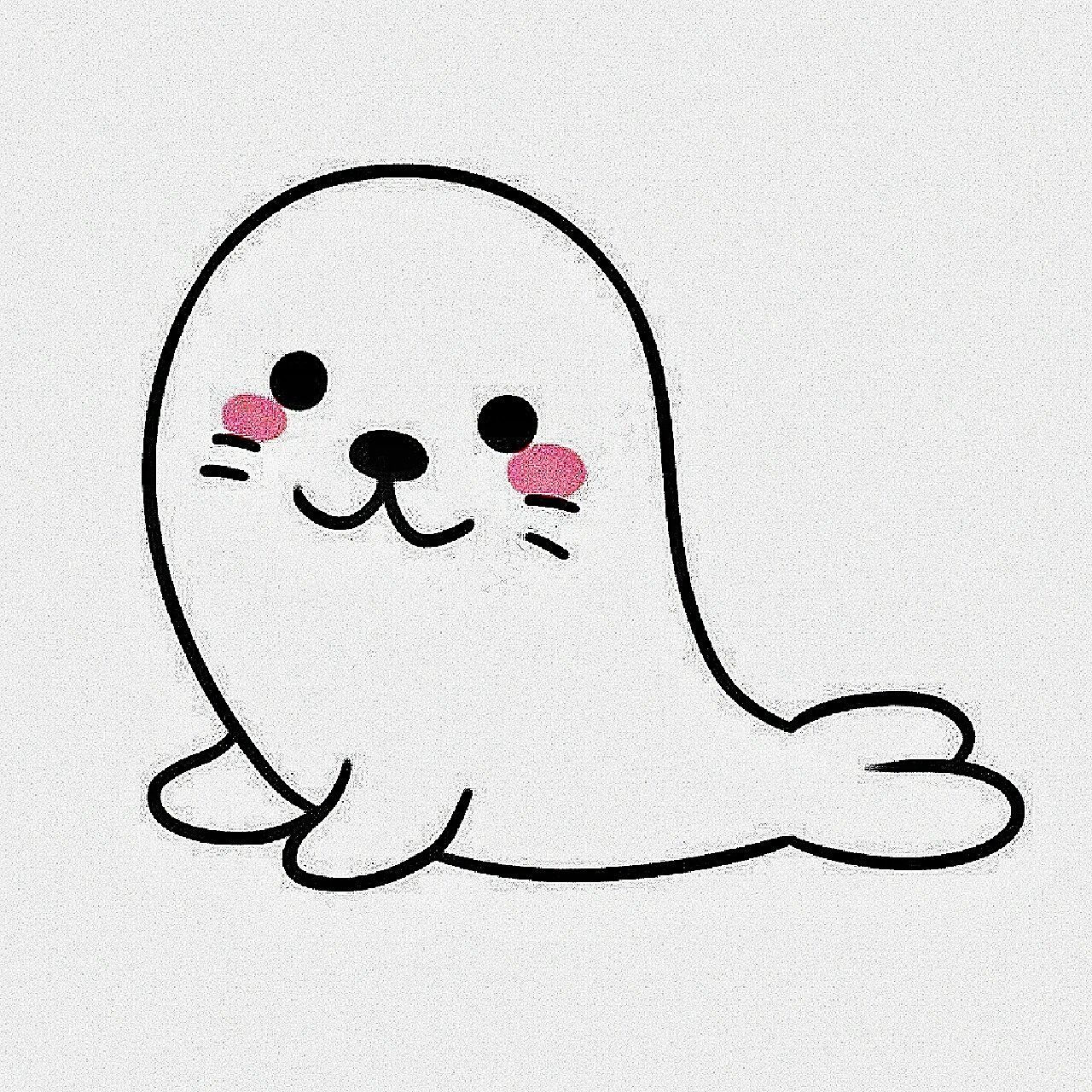 零基础简笔画教程|可爱小海豹 你送出去的每颗糖都去了该去地方, 其实