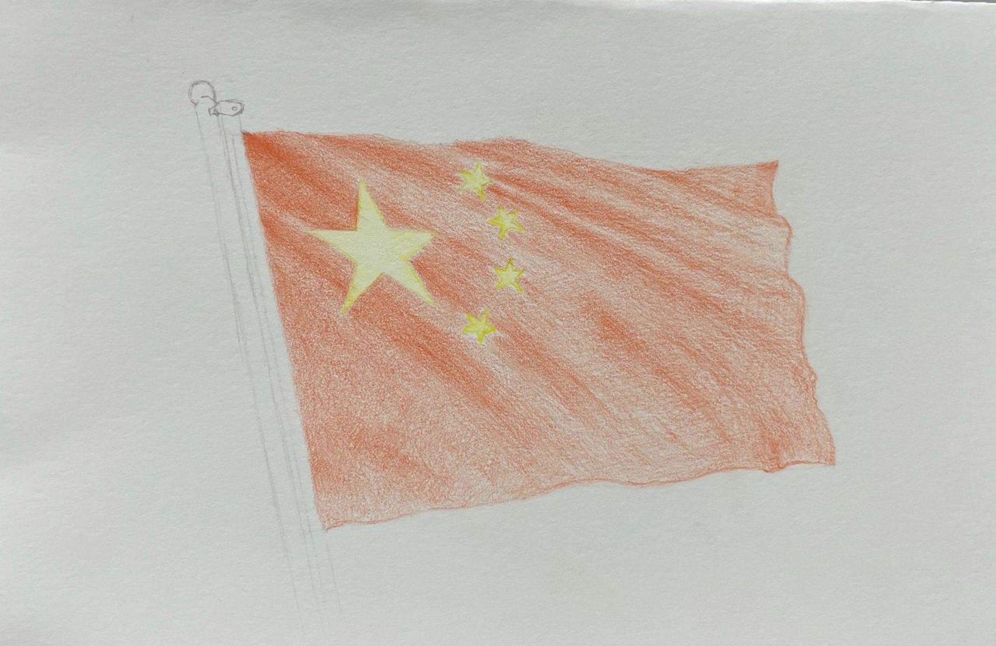 画国旗 初中生图片