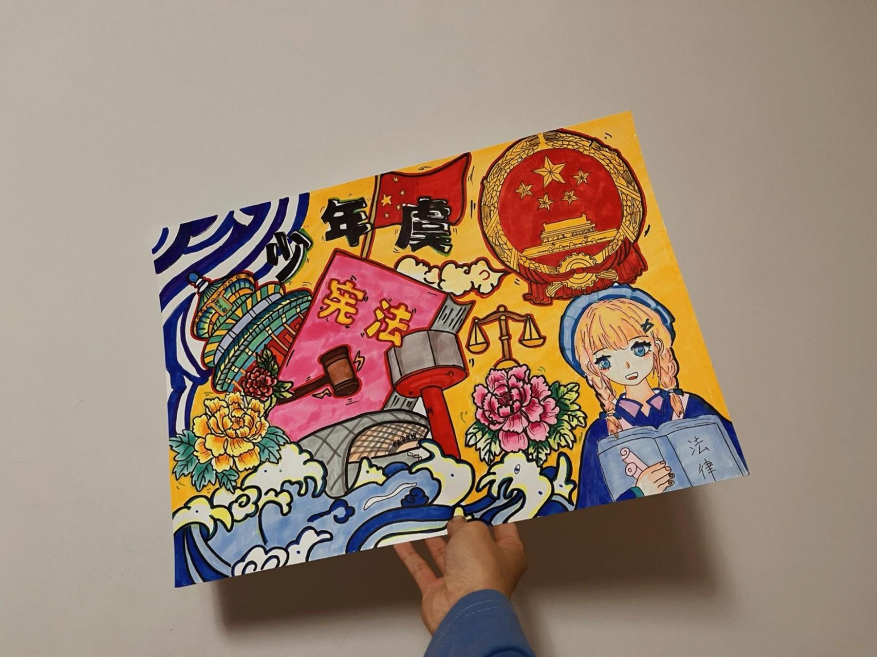 法制宪法主题绘画    	 记得点赞9177收藏821577关注噢要不