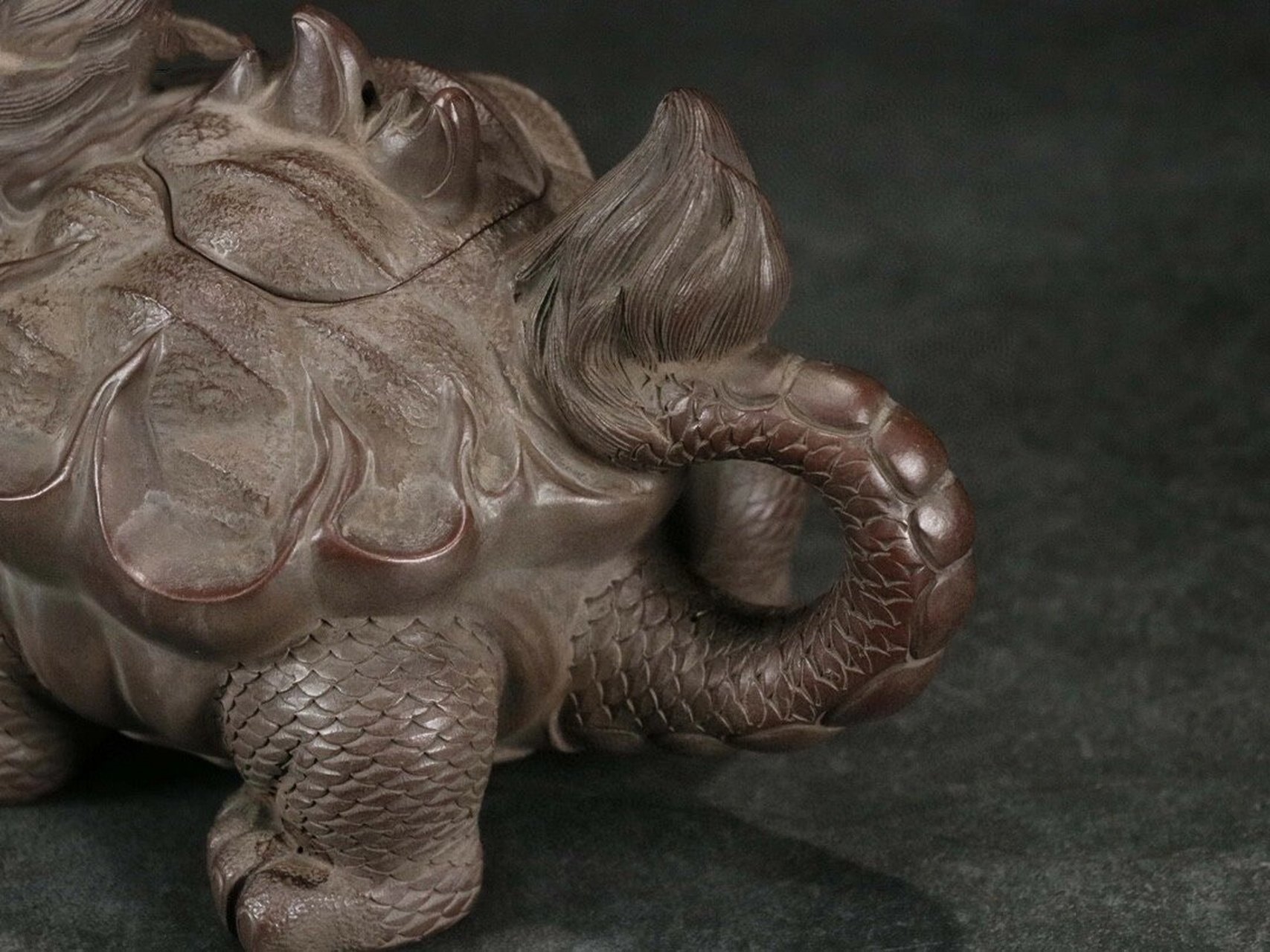 旧藏【友泉】【紫砂龙龟壶】 旧藏【友泉】【紫砂龙龟壶】 【尺寸】长