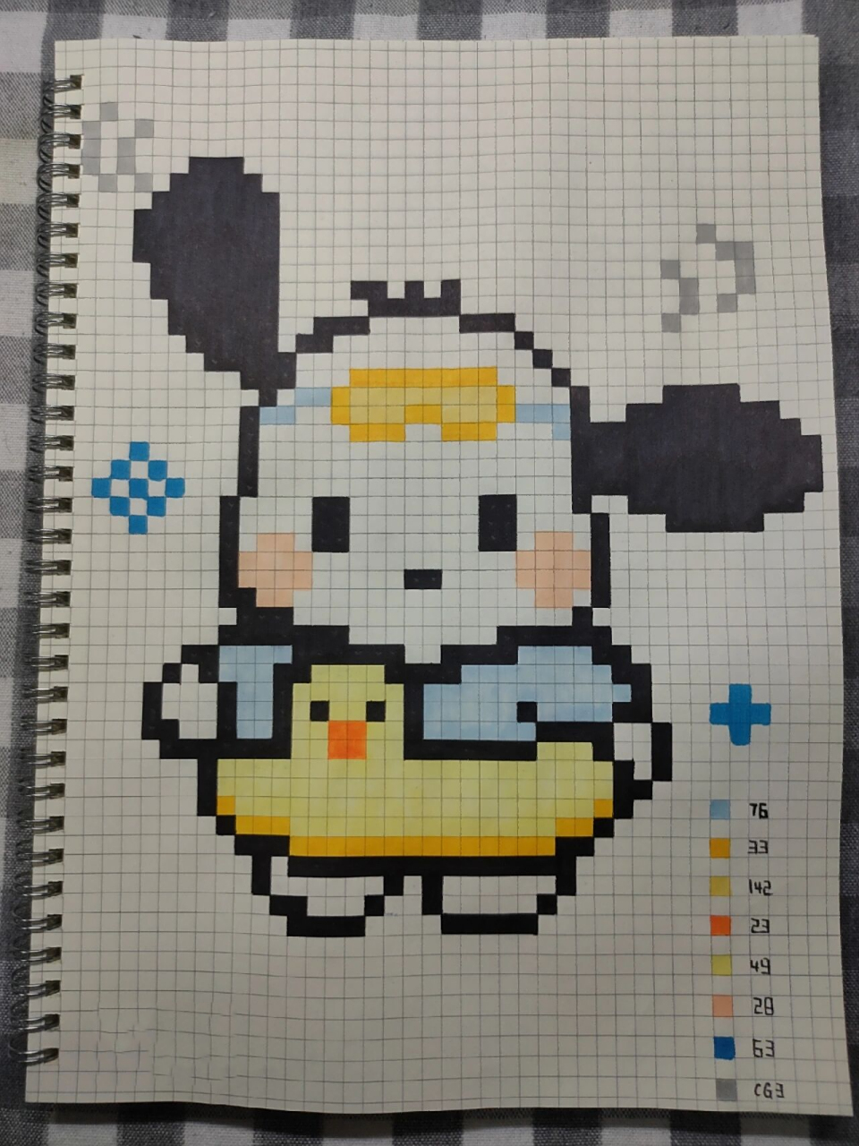 23像素画14帕恰狗 临摹 a4网格本