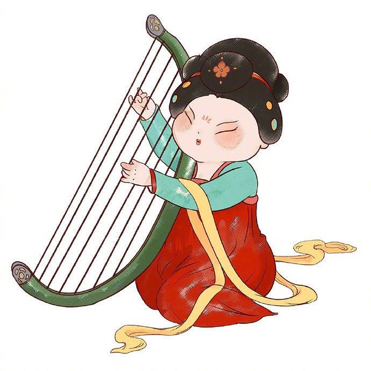 【绘画素材分享】超可爱的q版仕女图～ 可可爱爱 唐朝仕女图素材,刷到