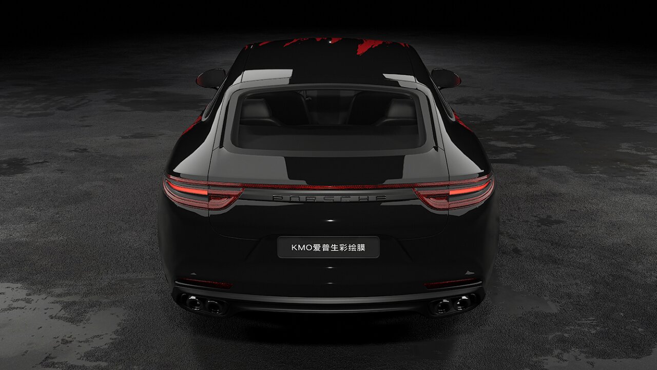 保时捷-红黑泼墨涂装-改色案例分享