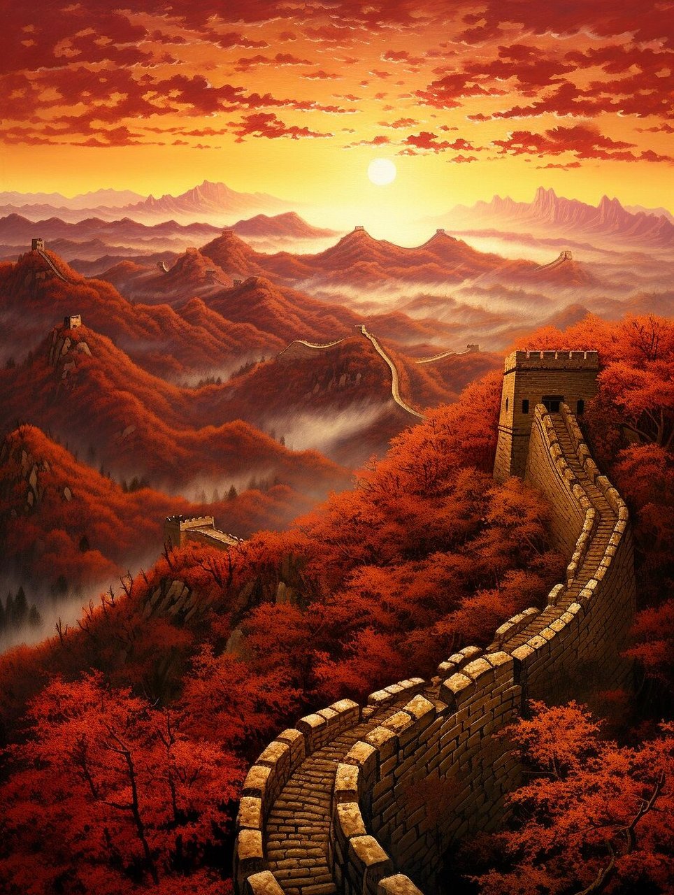 雄伟壮观的万里长城 万里长城是中华民族精神和文化的重要历史和精神