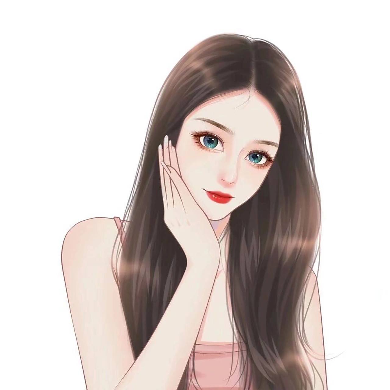 温柔唯美风女生头像 真人手绘头像设计,根据真人照片转为漫画人物