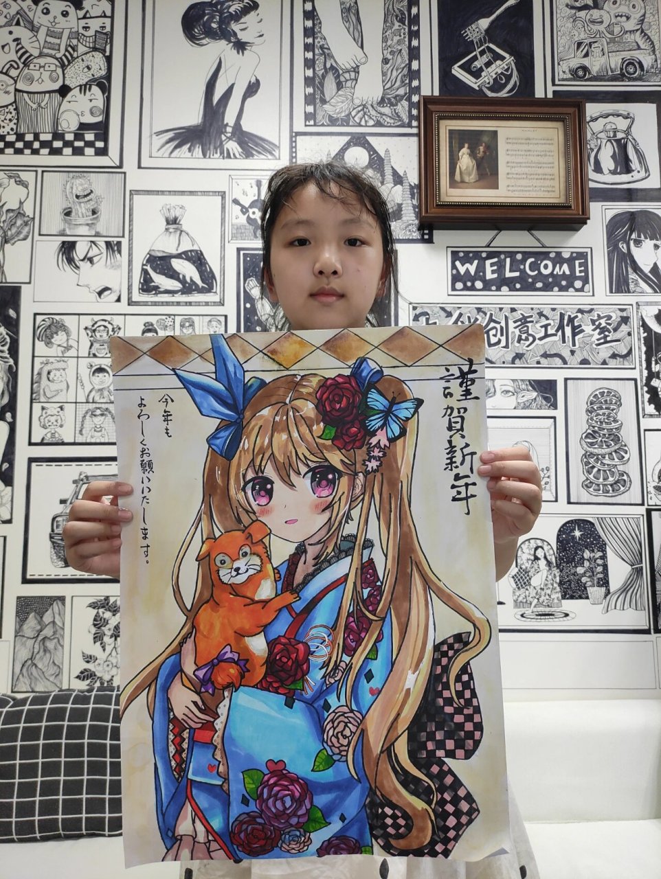 五年级学生动漫作品 马克笔