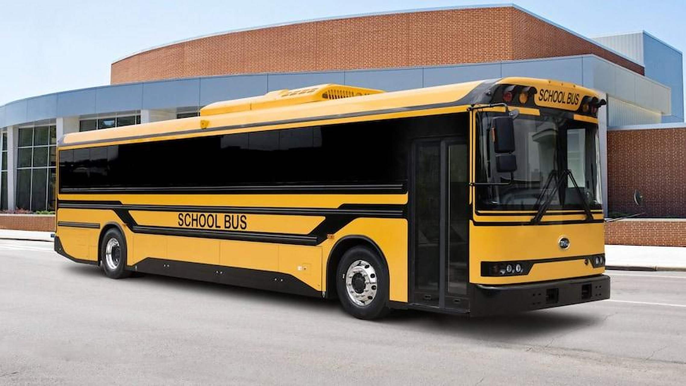 比亚迪美国type-d电动校车巴士,用的还是轮毂电机 校车车长最长达到