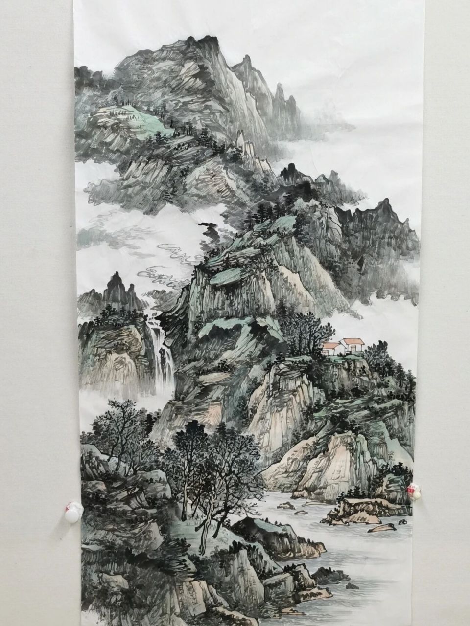 国画山水竖幅图片图片