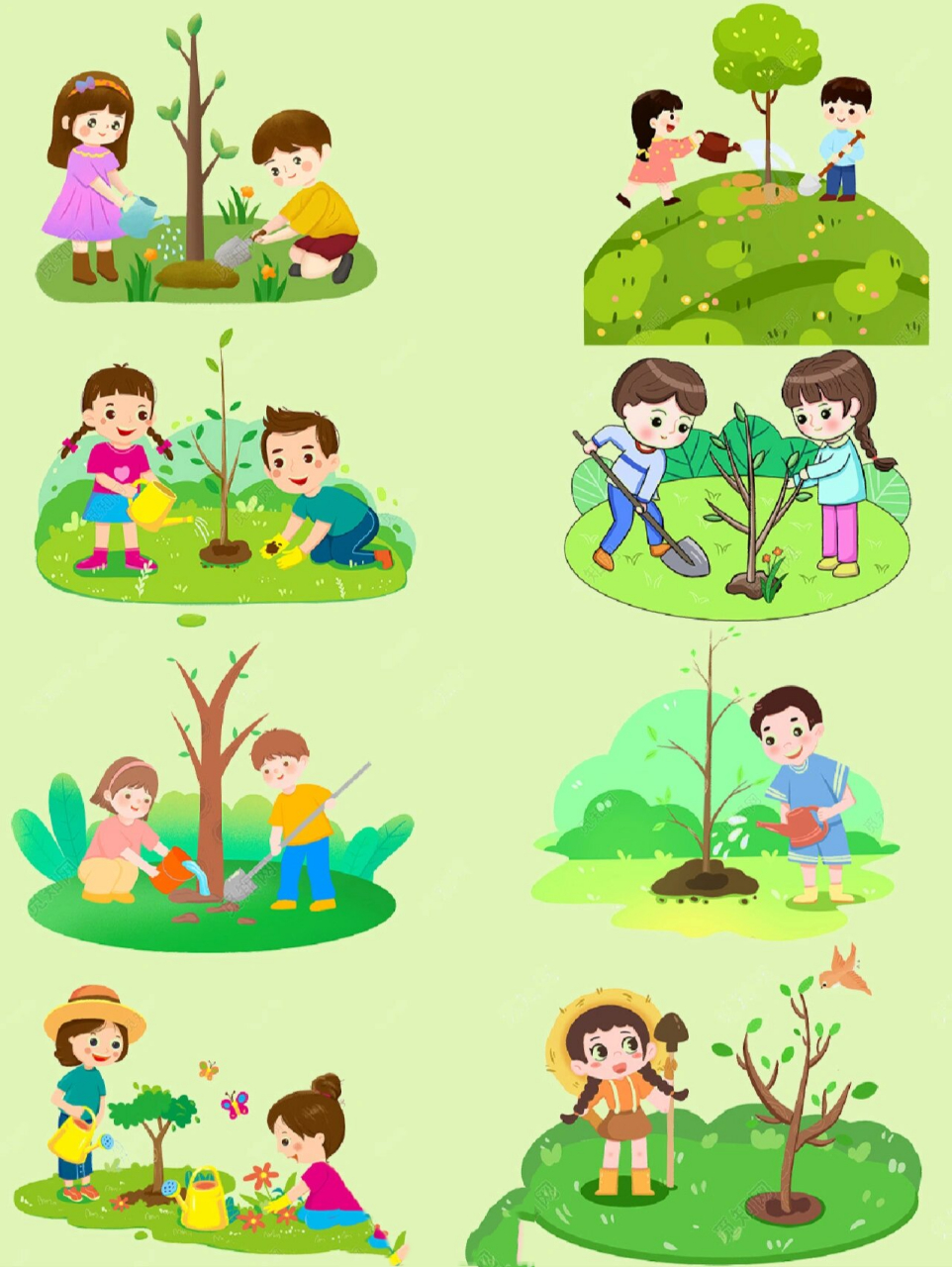 种植树木卡通图片