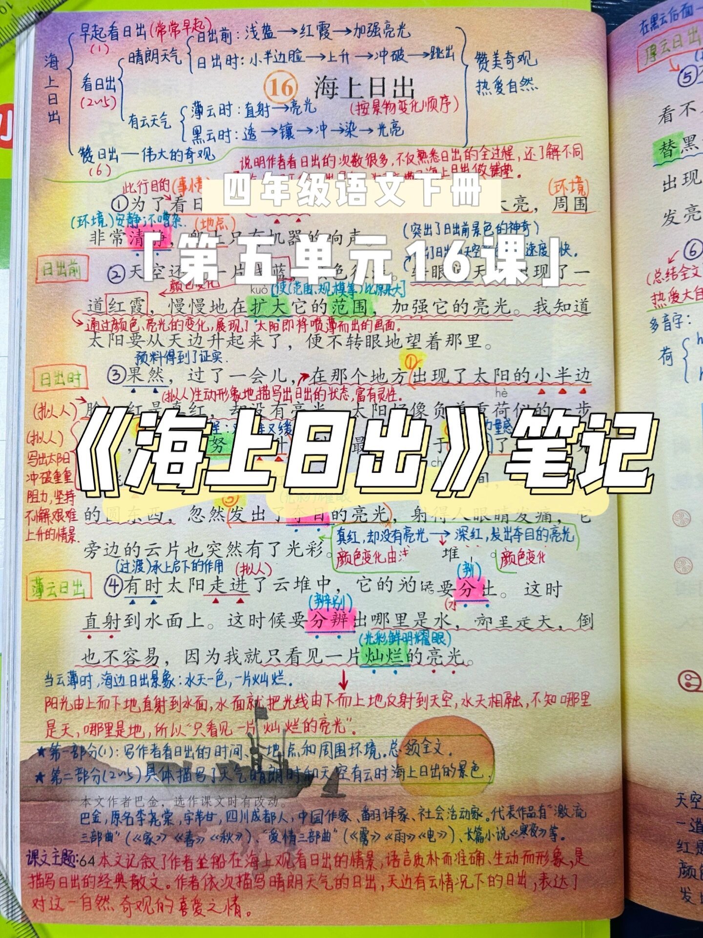 四下7816《海上日出》课堂笔记