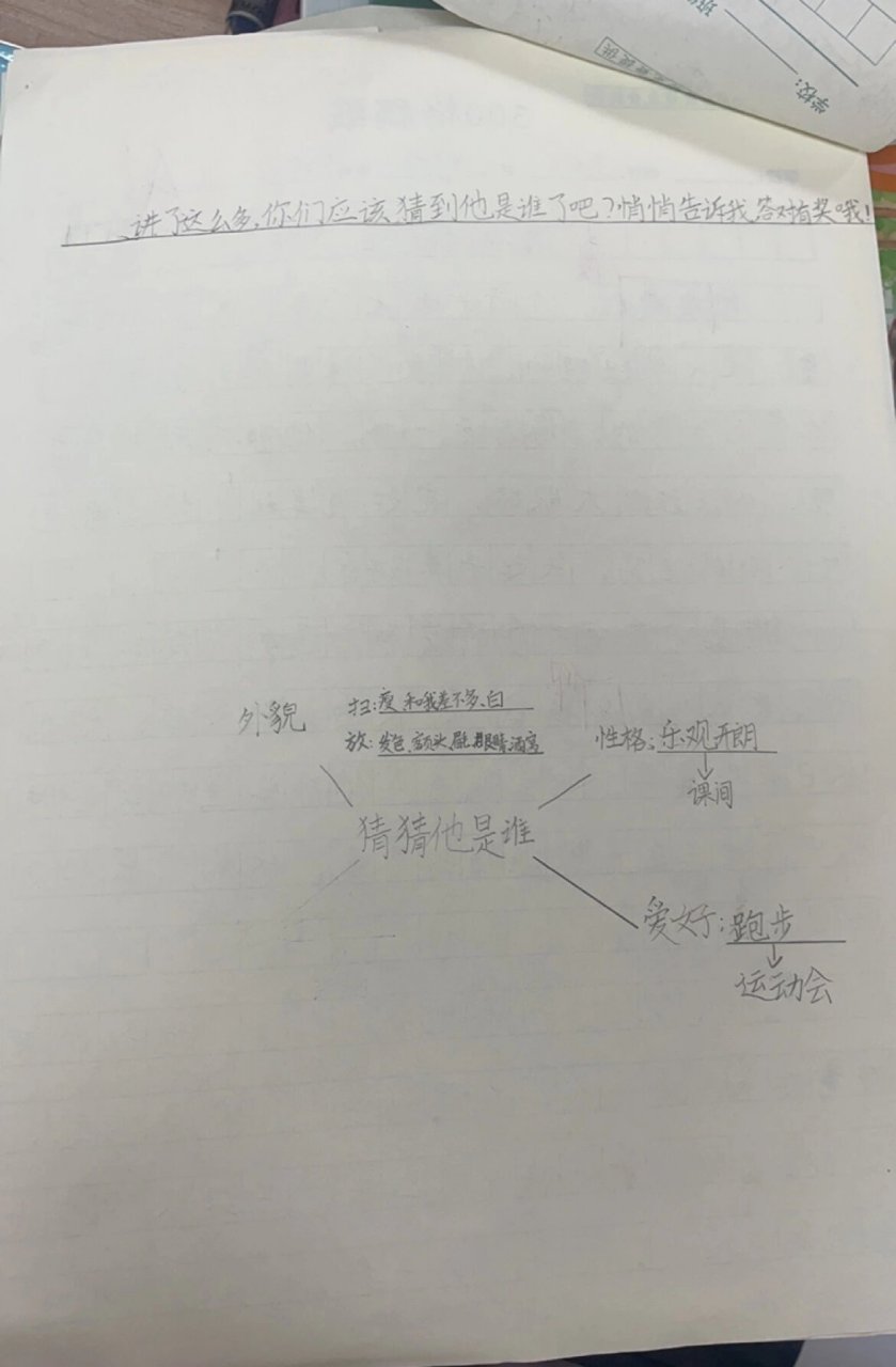 三上第一单元习作范文 猜猜我是谁作文 思维导图,有顺序,有特点,棒棒