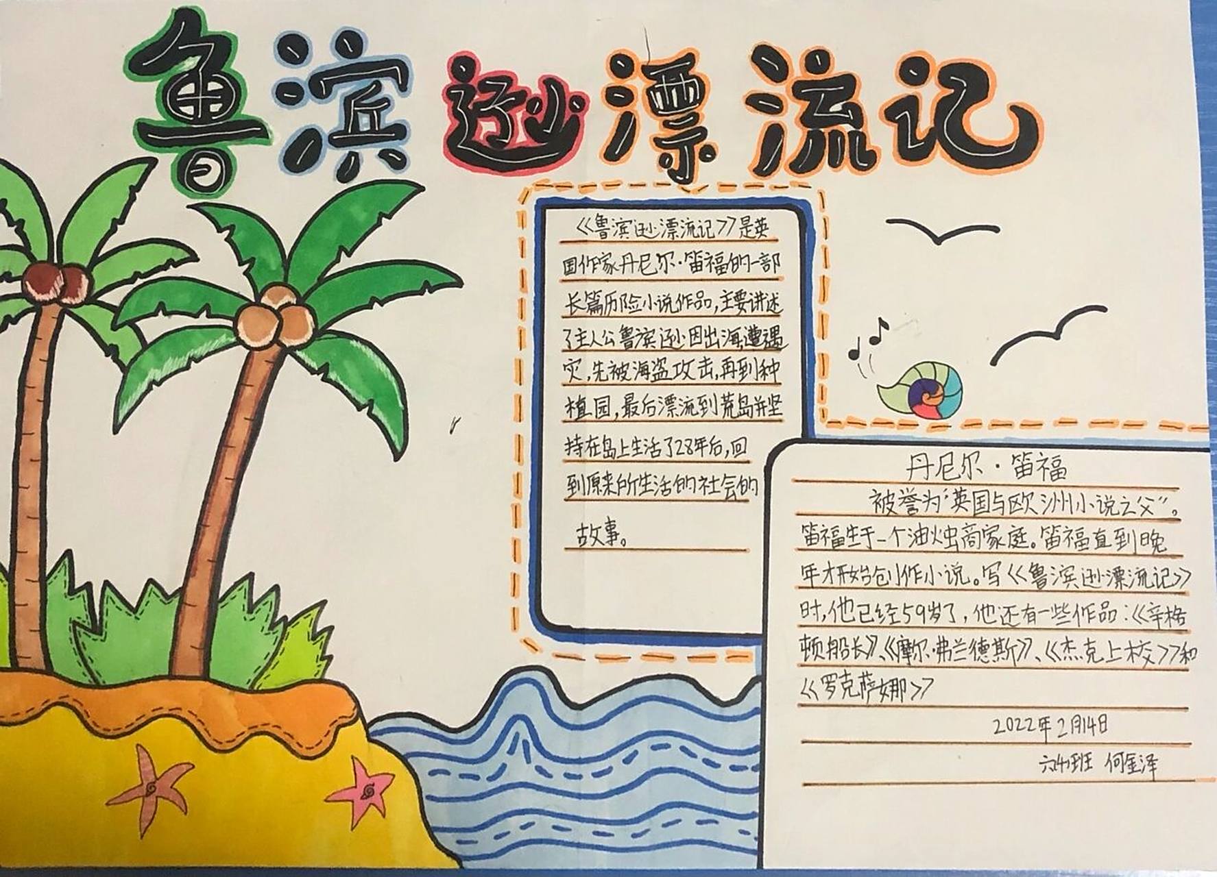 《鲁滨逊漂流记》手抄报