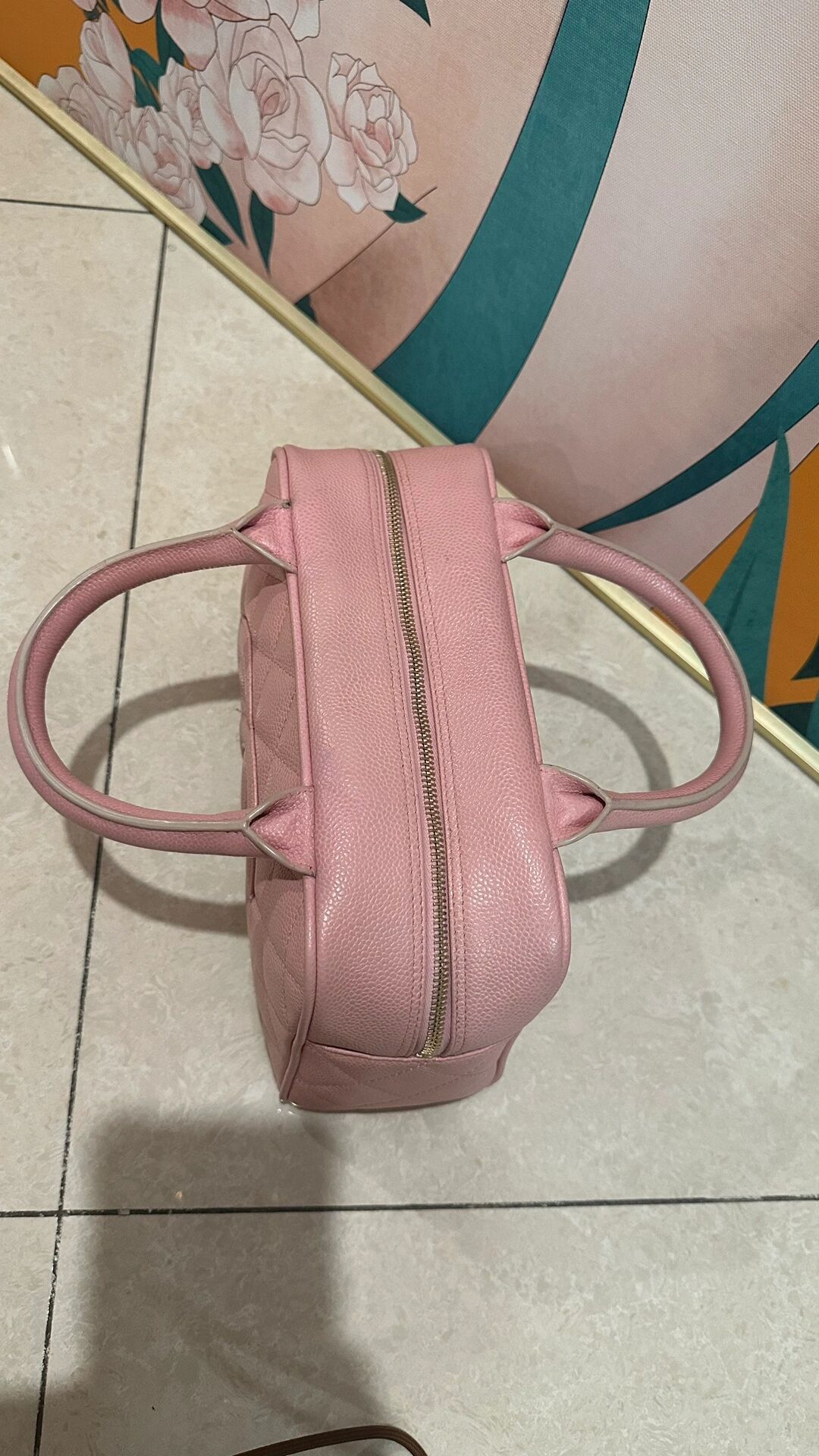 中古包保龄球香奈儿粉色chanel