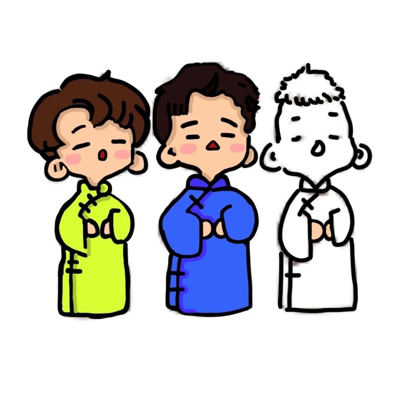 手绘q版德云社 这个画了一上午,画的不怎么好我,也第一次画.不喜勿喷