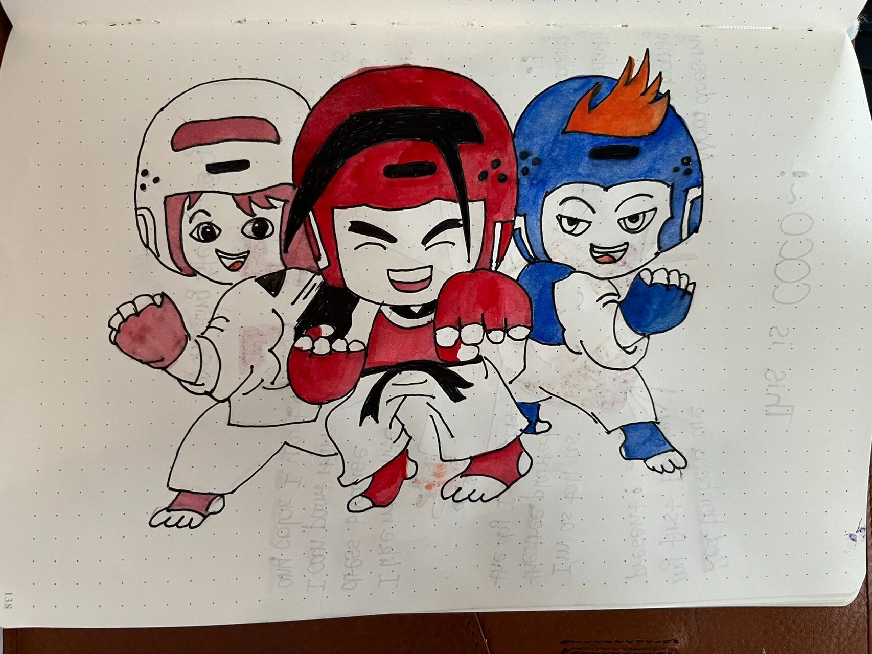 跆拳道简笔画 刚画完新鲜的水彩!不画难受系列