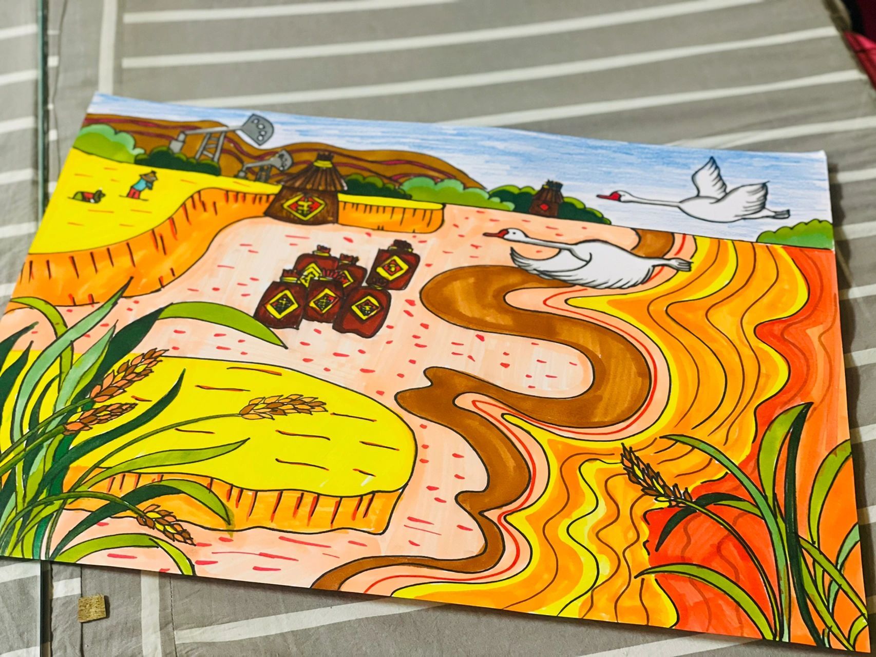 黄河 生态 绘画 风景