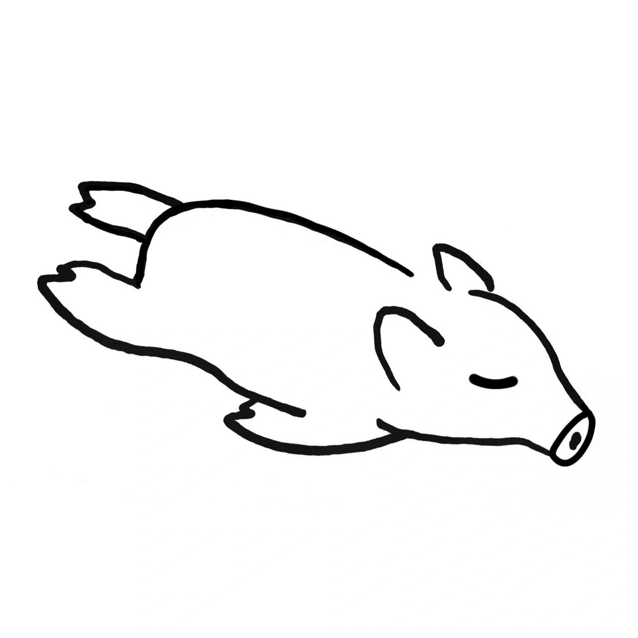 极简手绘动物表情:99可爱躺平小猪猪 我不是躺平 我是在努力晒太阳