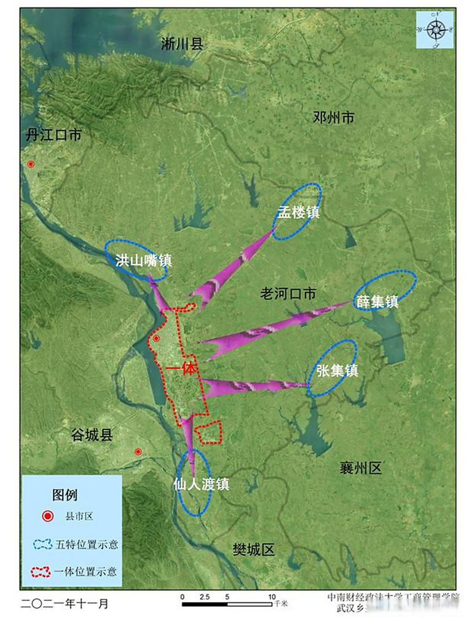 老河口市市域空间,生态空间十四五规划 (1)市域空间发展格局:一体五特