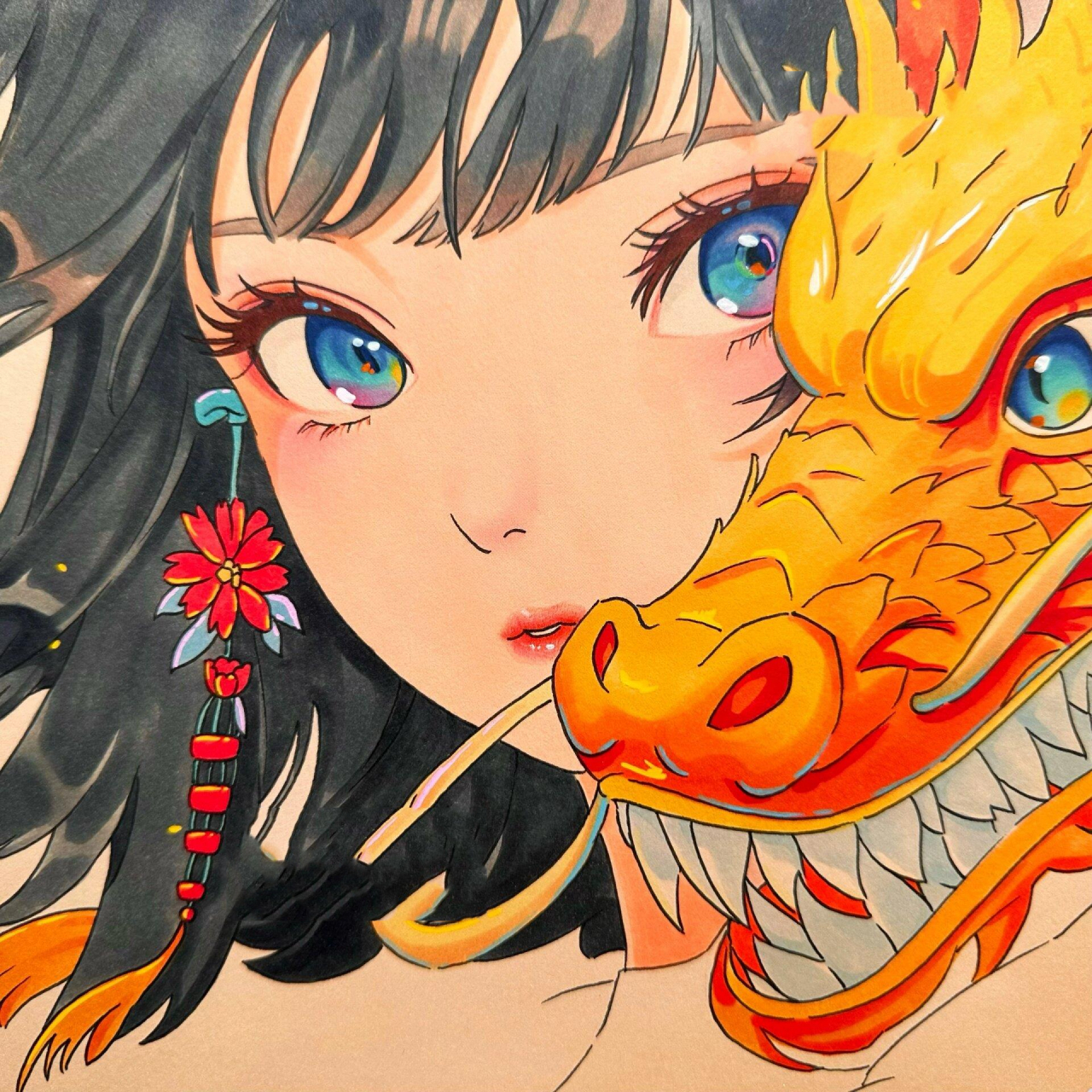 龙年93贺图来啦～78 挑战一下ai图 有很多图还是很好看滴合适画画