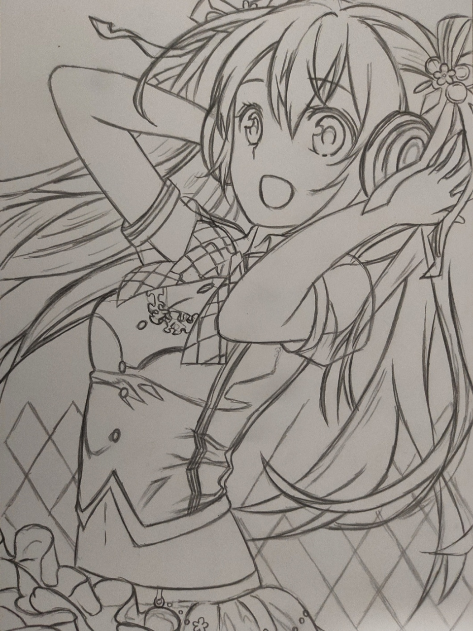 画一个初音 草稿忘拍了呜呜 #初音未来