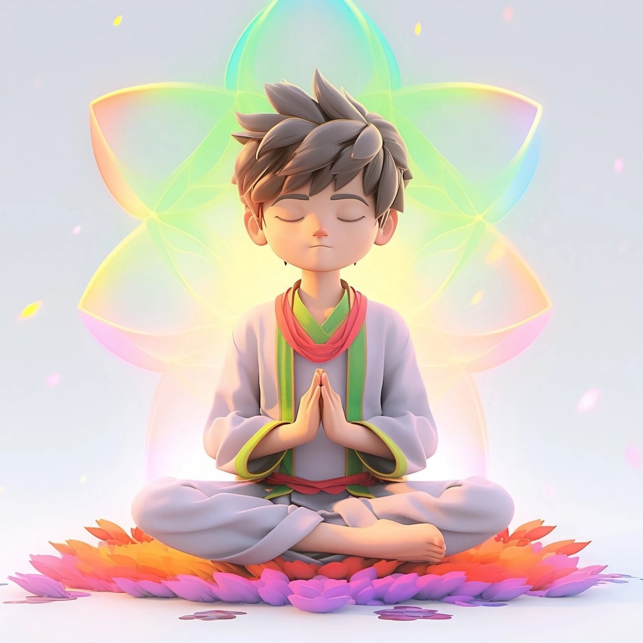 修行之五色佛光佛系头像