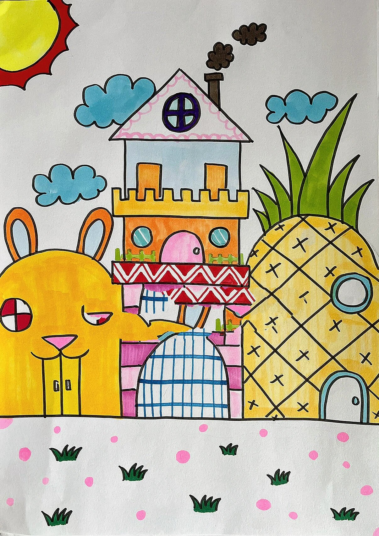 儿童创意画——城堡(附步骤