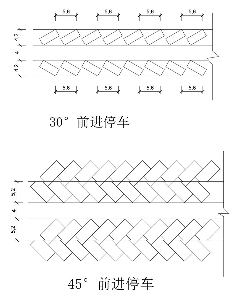 斜车位画法图图片