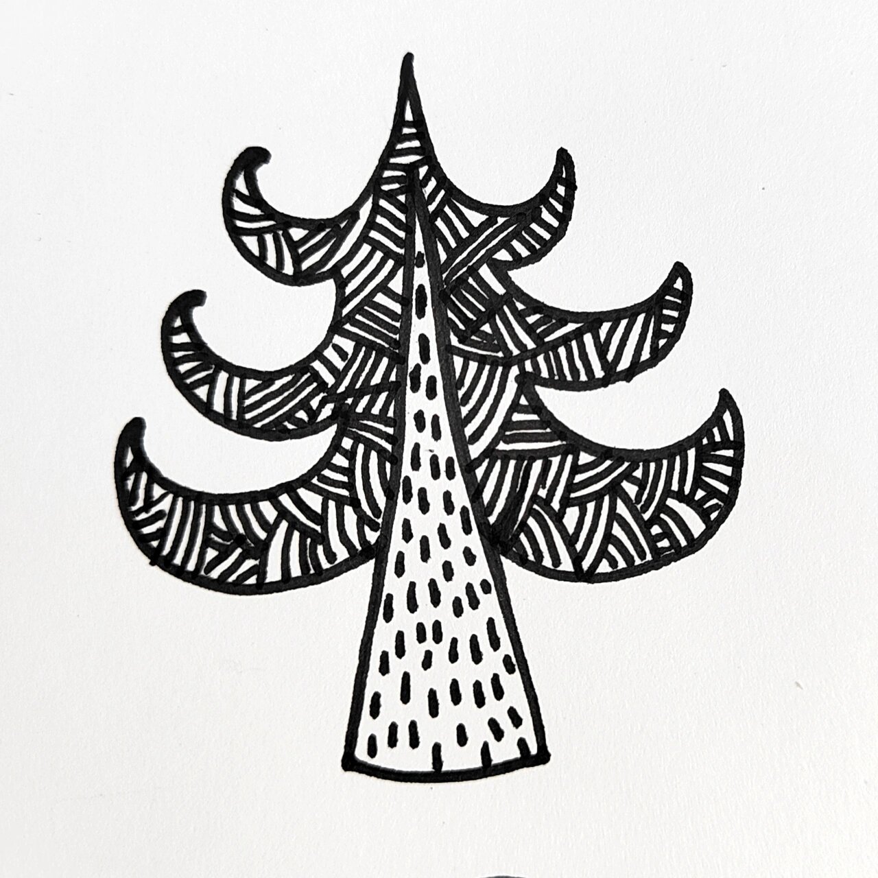 小树简笔画 | 小树黑白装饰画