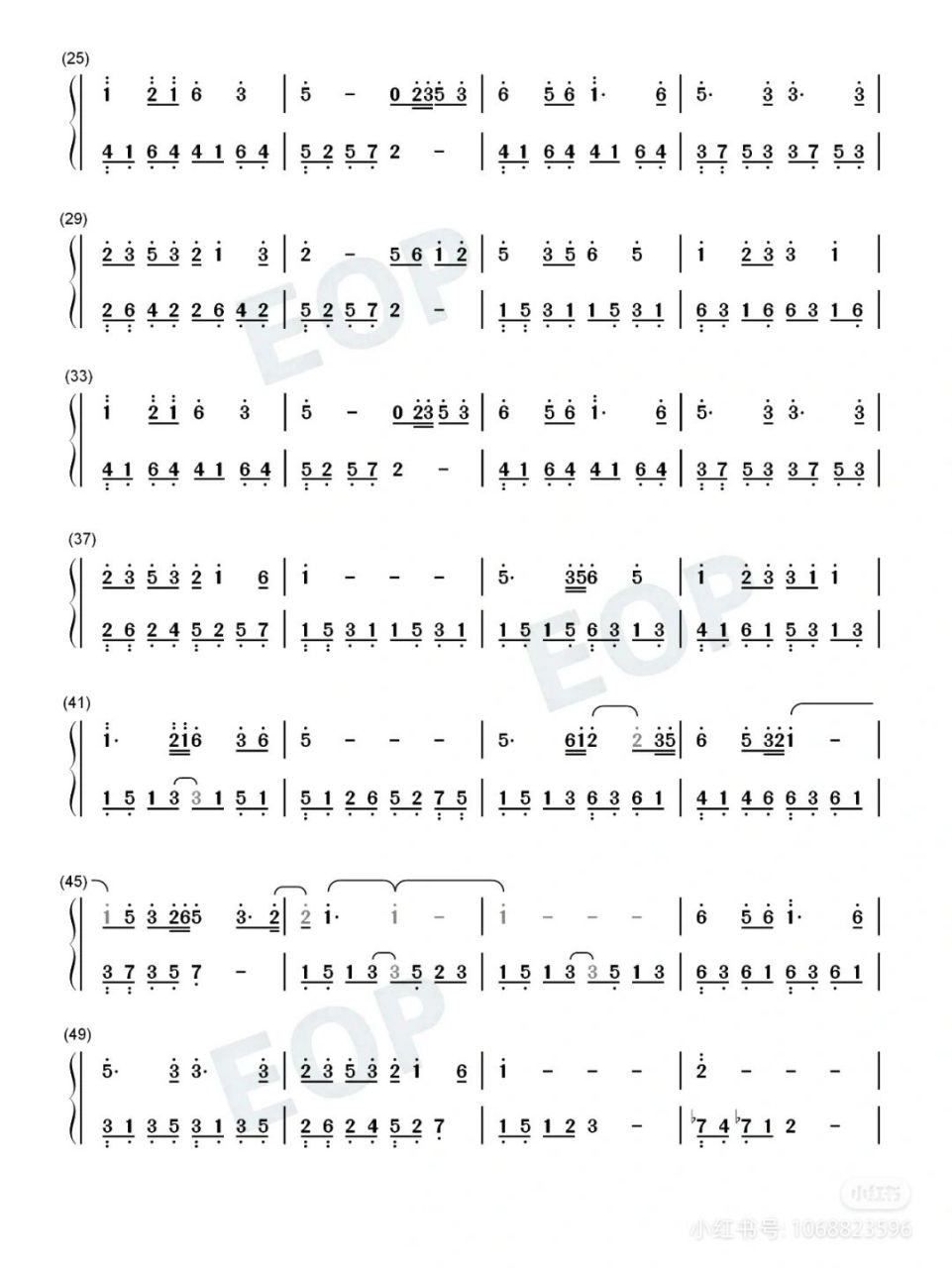 《城里的月光》钢琴简谱9978