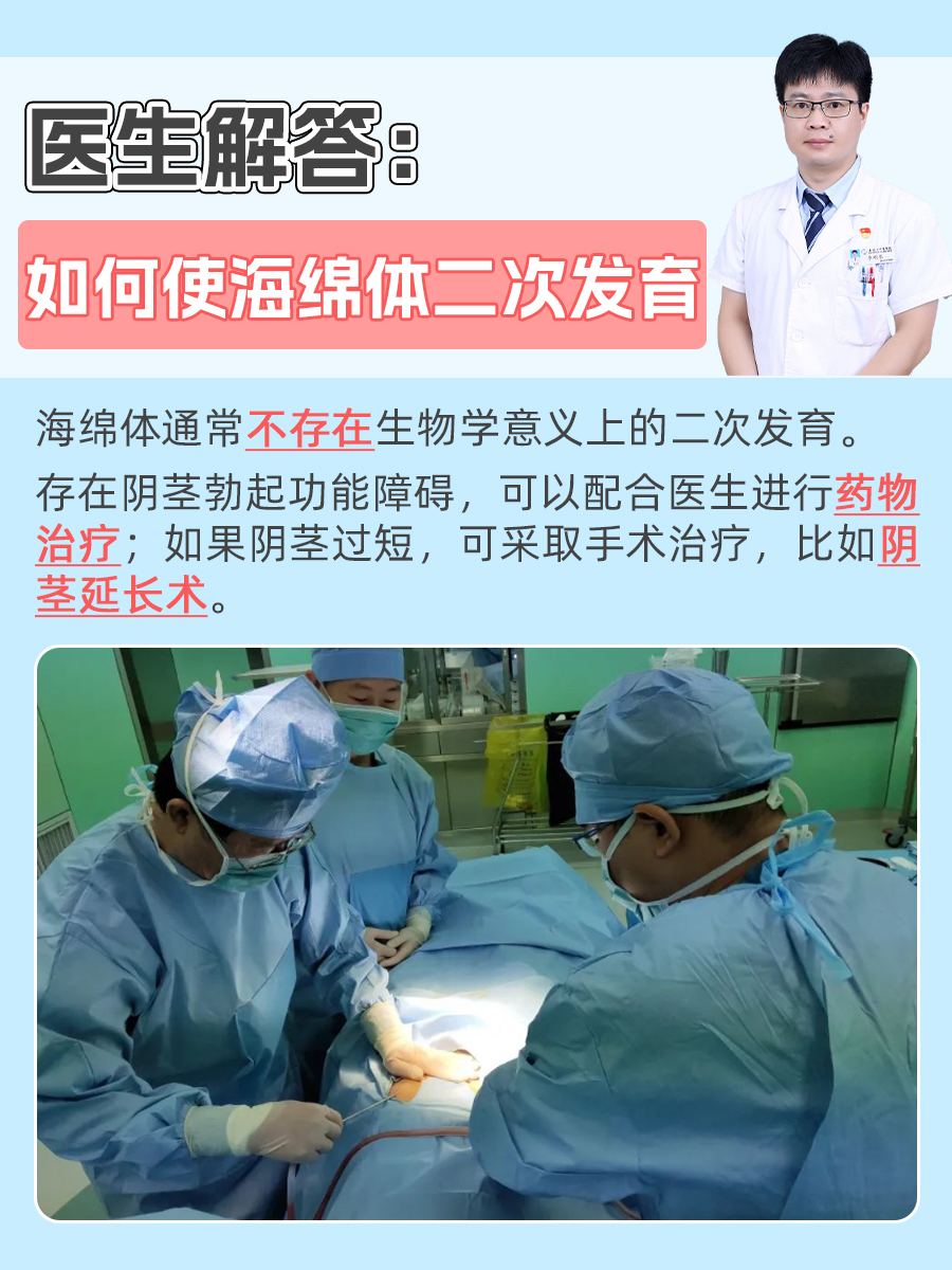 医生解答:如何使海绵体二次发育 海绵体在成年之后已经达到成熟状态
