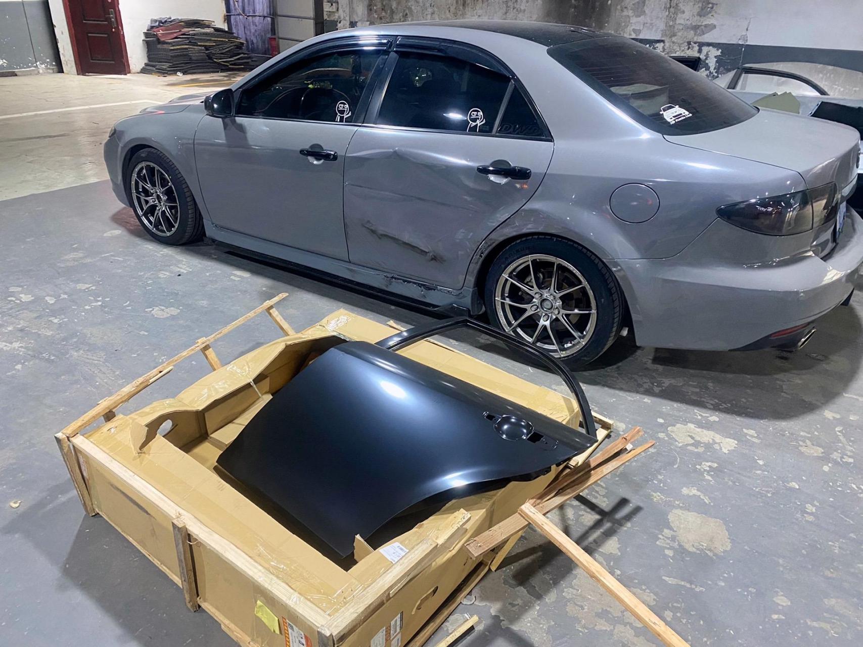 马自达6小事故维修,全车漆翻新改色水泥灰汽车改装升级