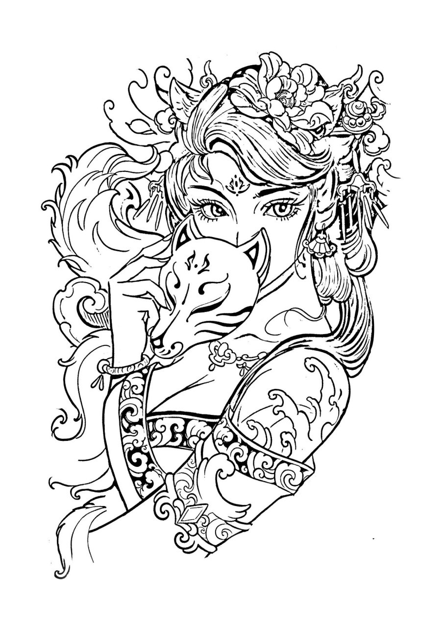 艺妓纹身手稿图案收藏线稿2 艺妓纹身手稿收藏2