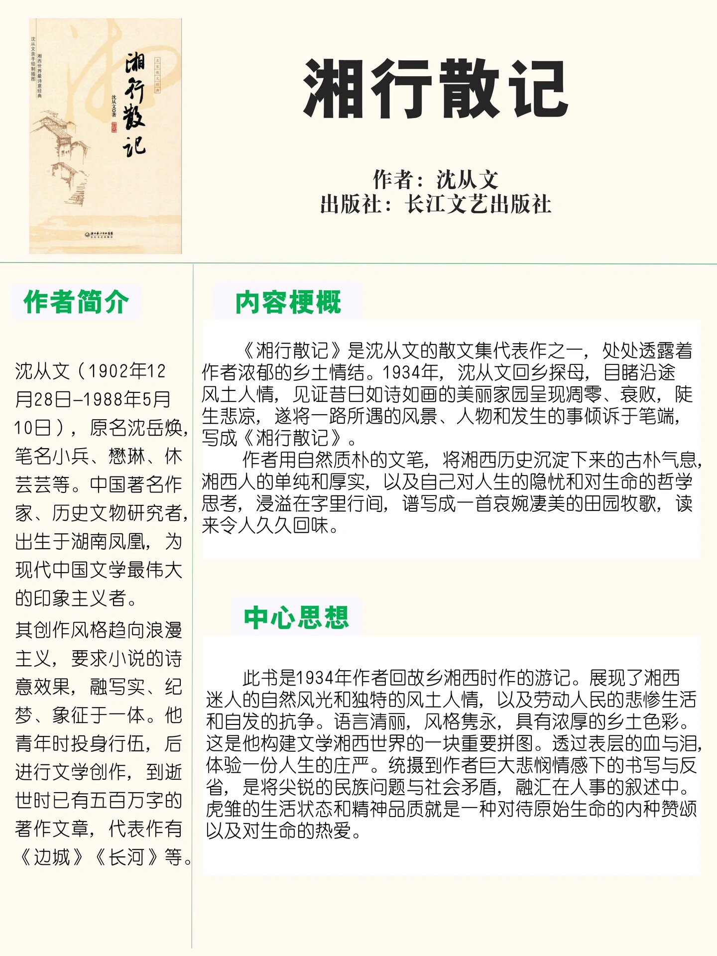 92中国现代文学01|《湘行散记》