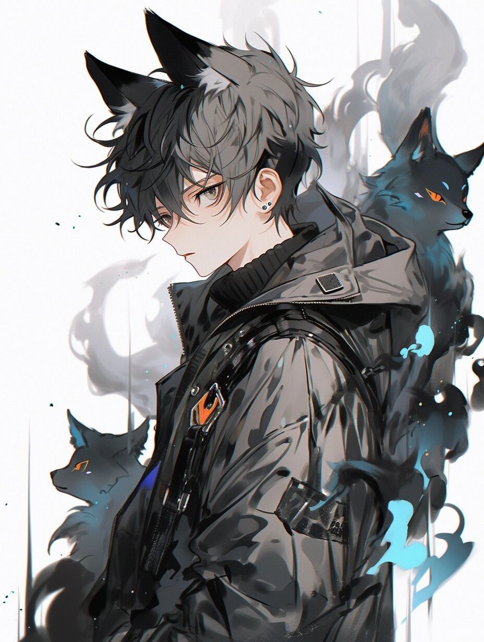 帅气狼崽子 | 动漫男生头像壁纸插画素材