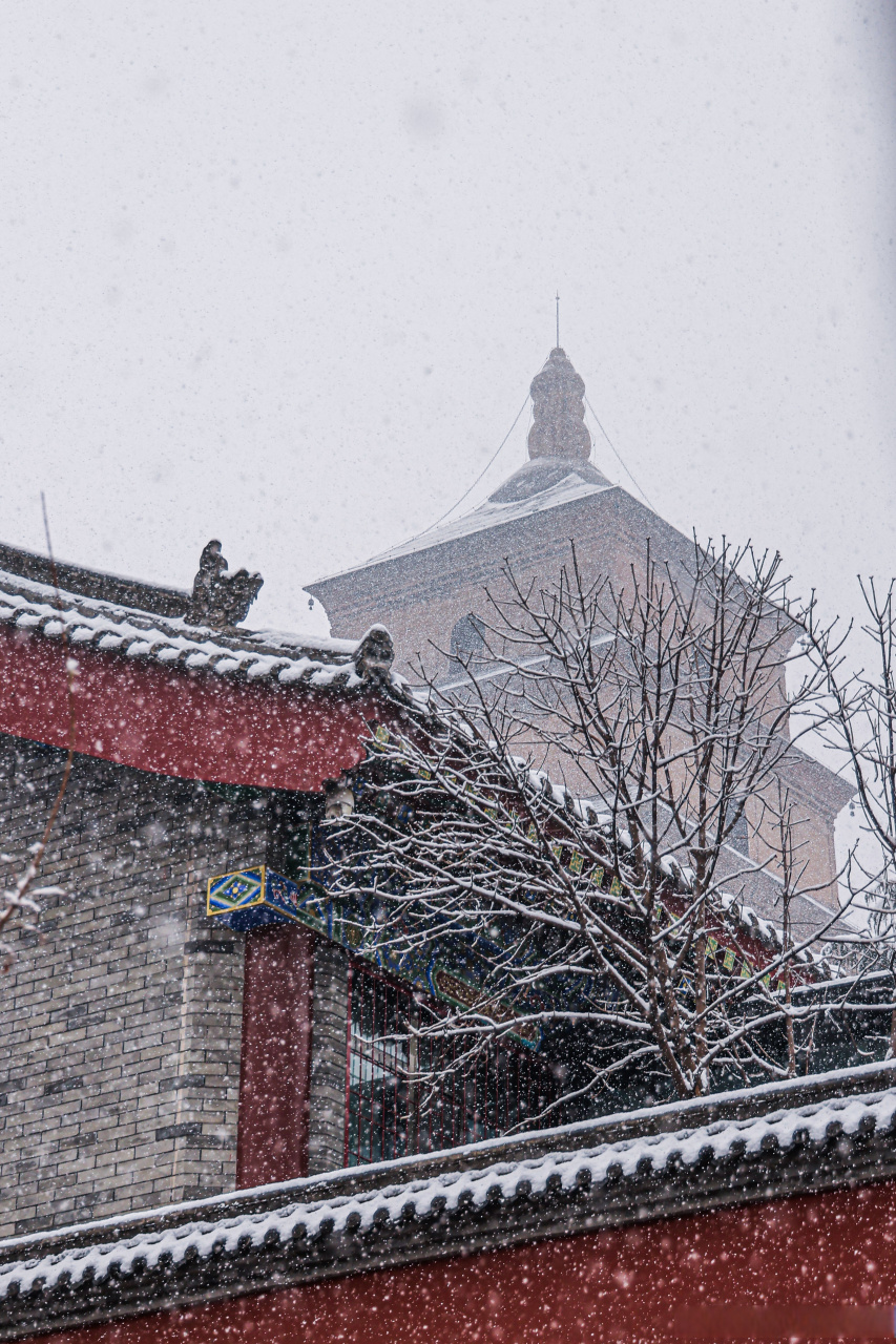 白雪镶红墙图片