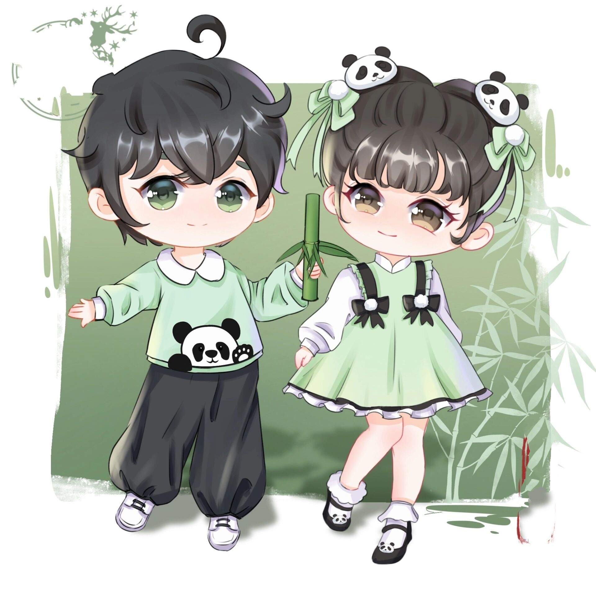 熊猫拟人之花花