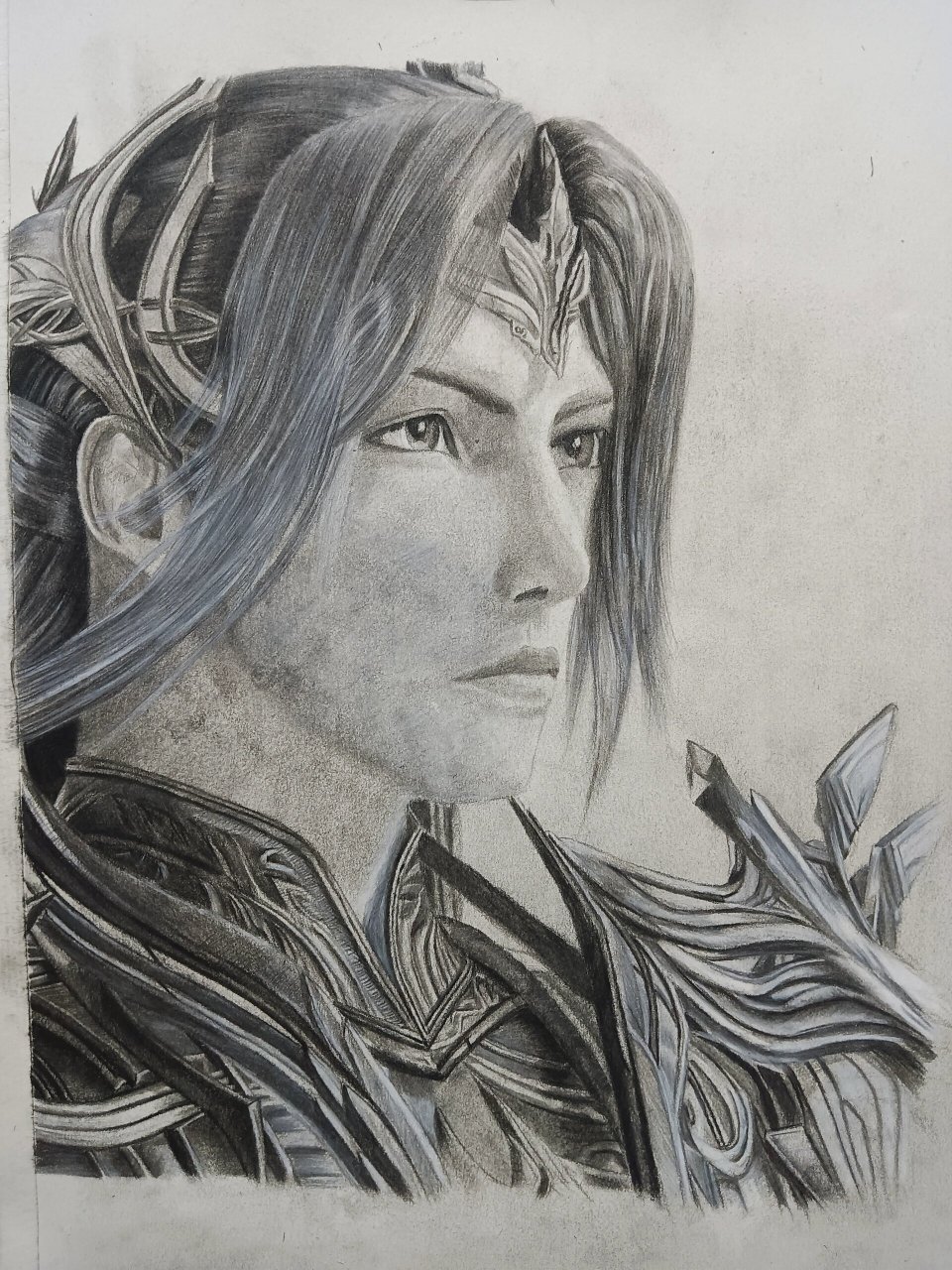 斗罗大陆海神唐三 手绘一张海神,就是脸给画扯了