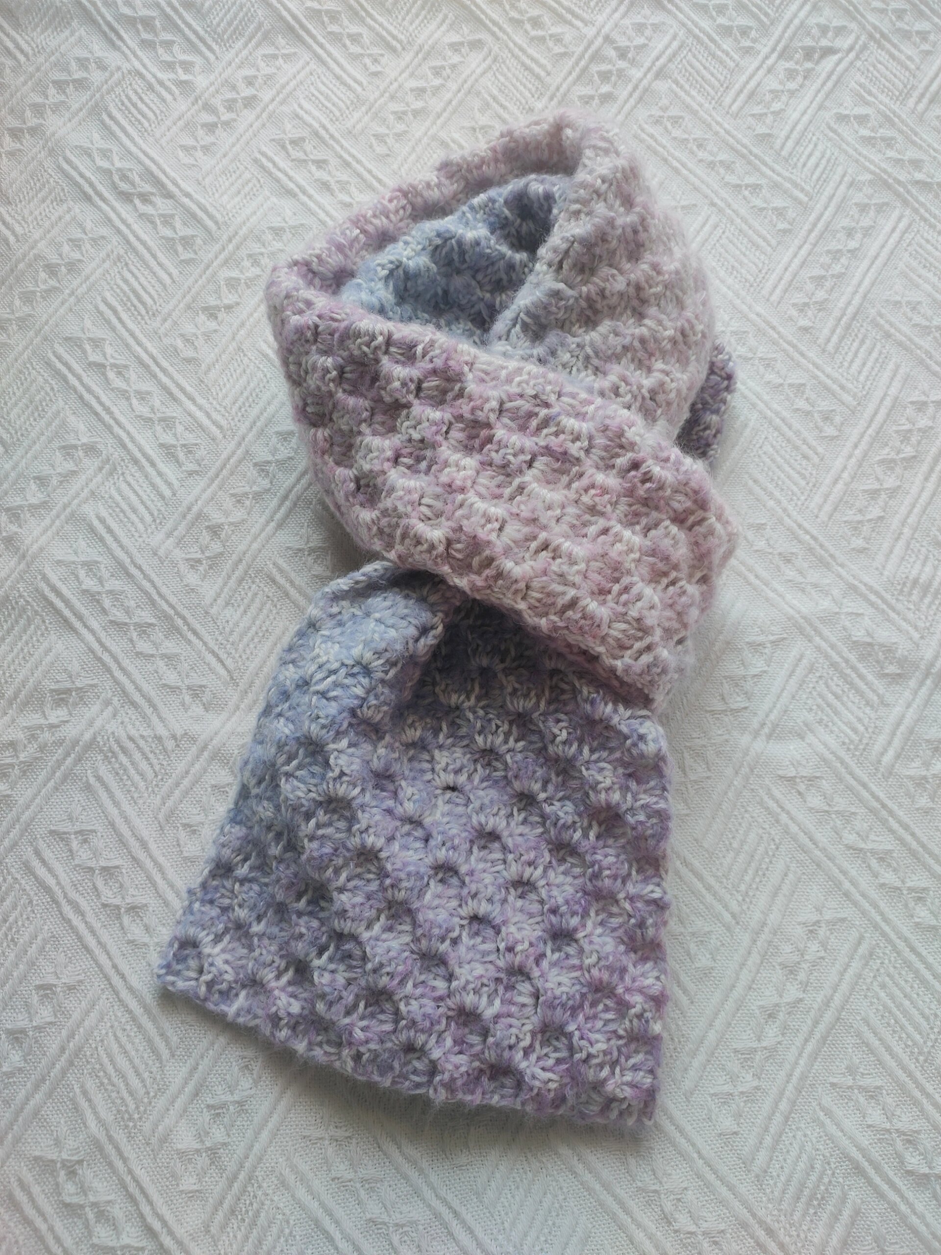 线材:段染马海 羊毛线 钩针:4.5 尺寸:16*145