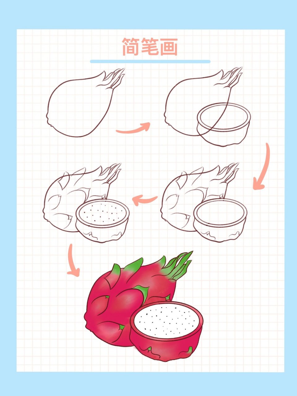 火龙果简笔画