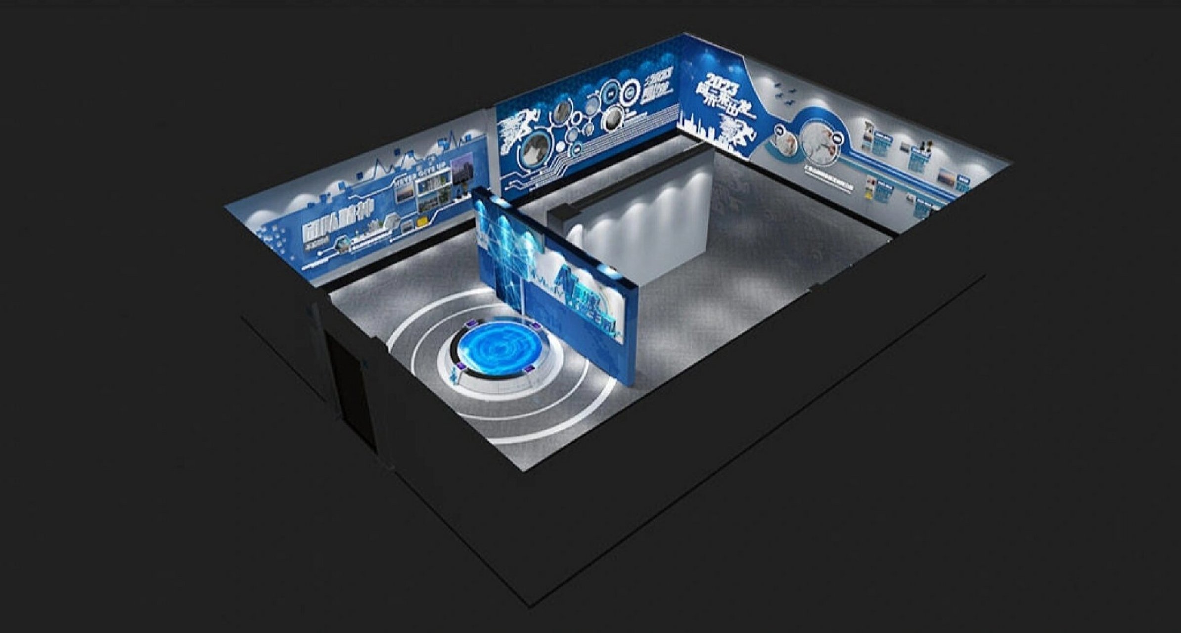 科技感企业展厅展馆设计|企业文化墙设计 92ai科技感企业展厅展展馆