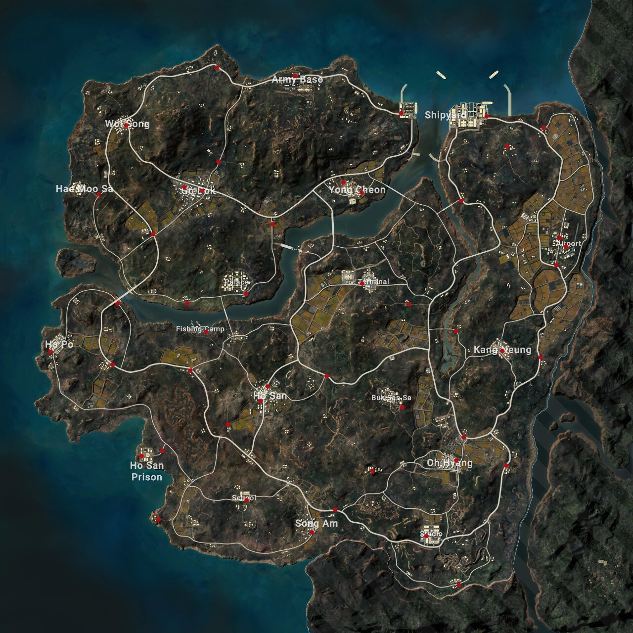 全网首发,pubg地图刷车点标记