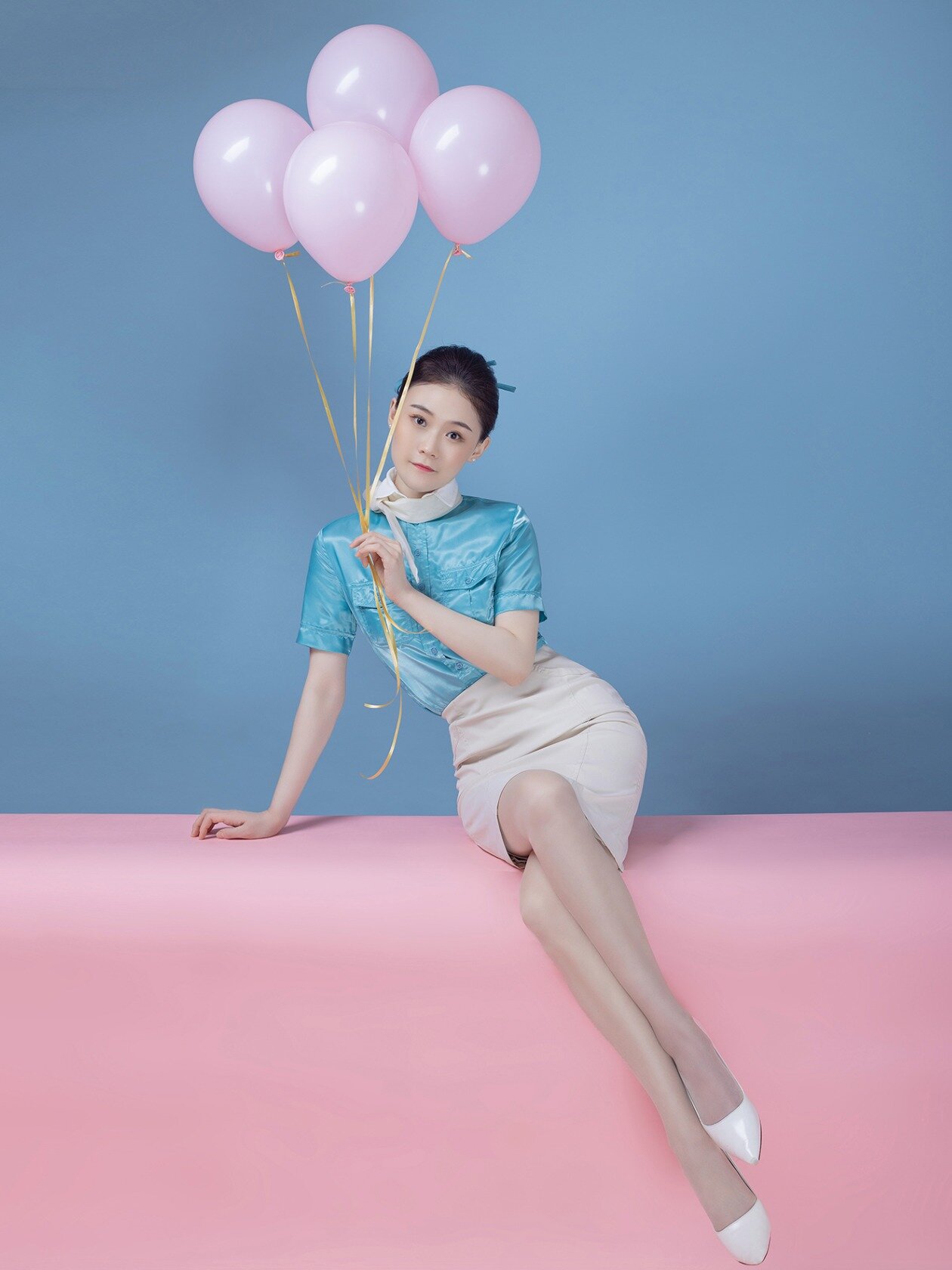 空乘制服照--大韩航空 大韩航空制服是职业装中少见的青春感,谁拍谁