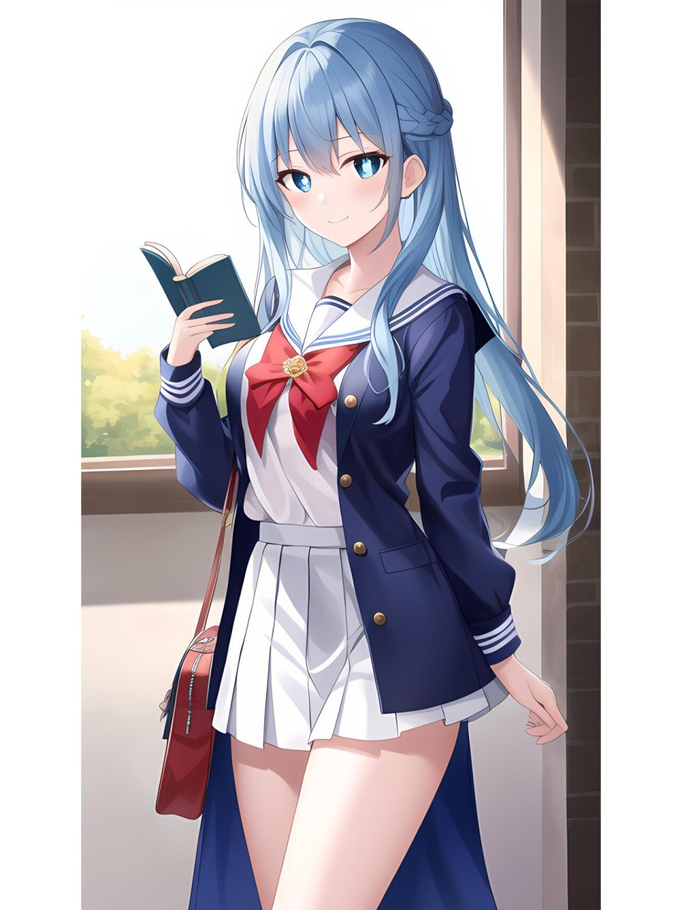 读书学习中的女孩,动漫二次元绘画人物