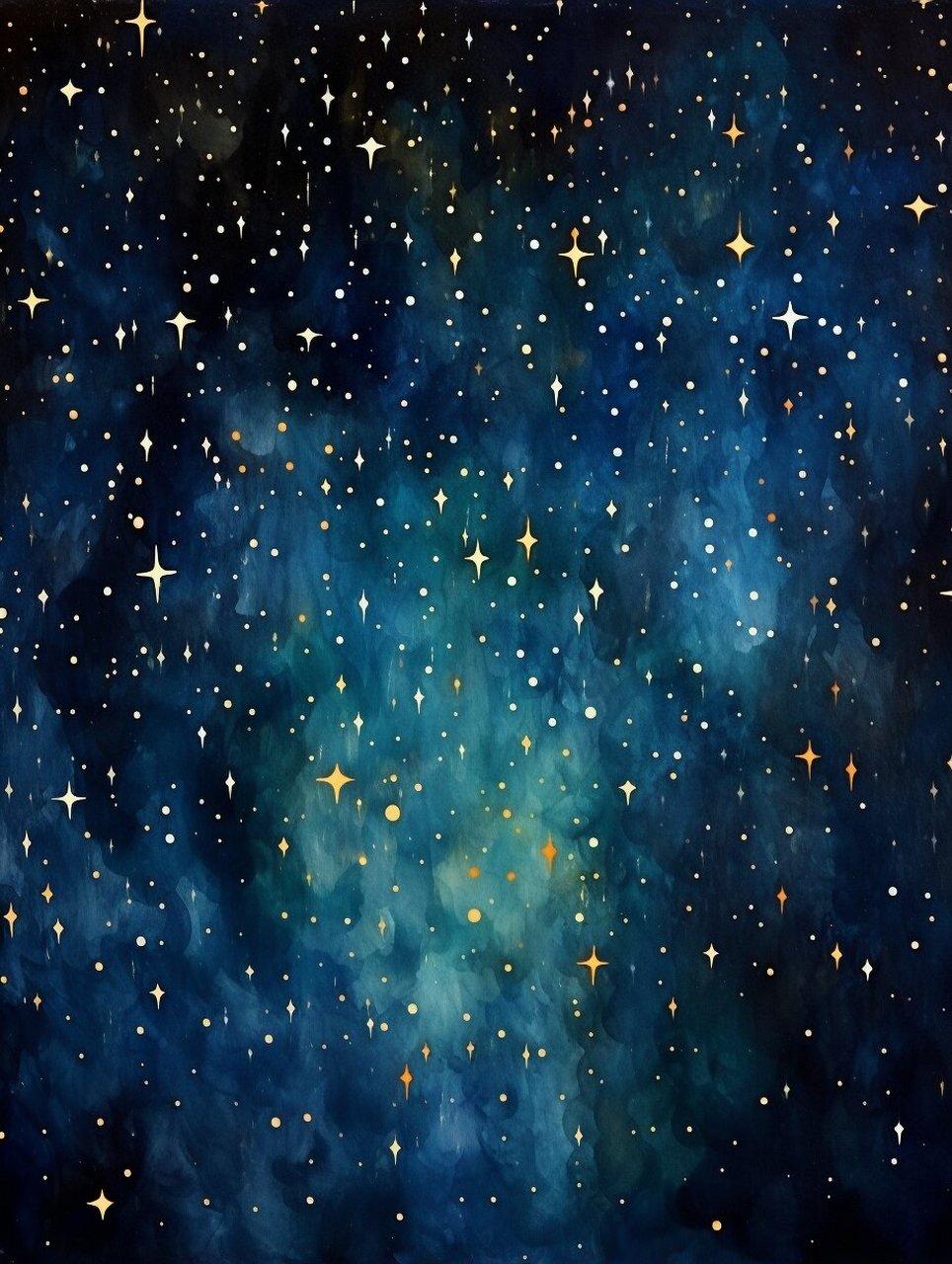 星星梦幻插画背景图丨31/100日更ai图 今日关键词: stars, night sky