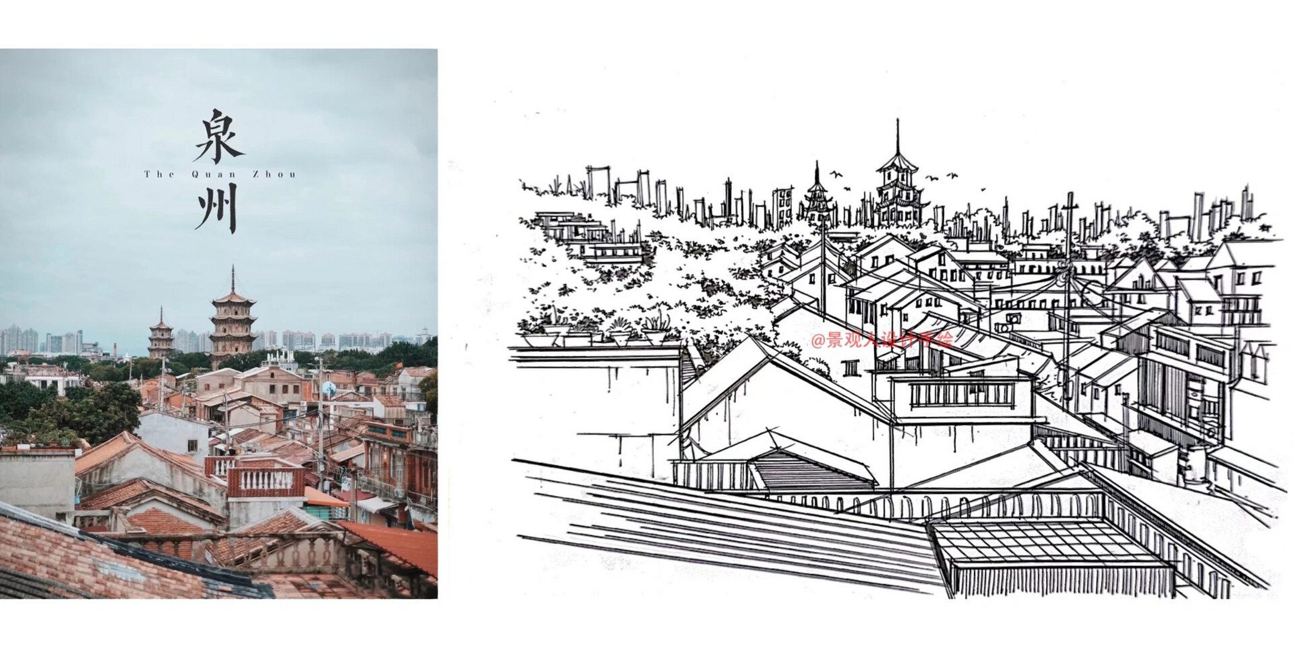 家乡记忆|手绘闽南红砖古厝简笔!