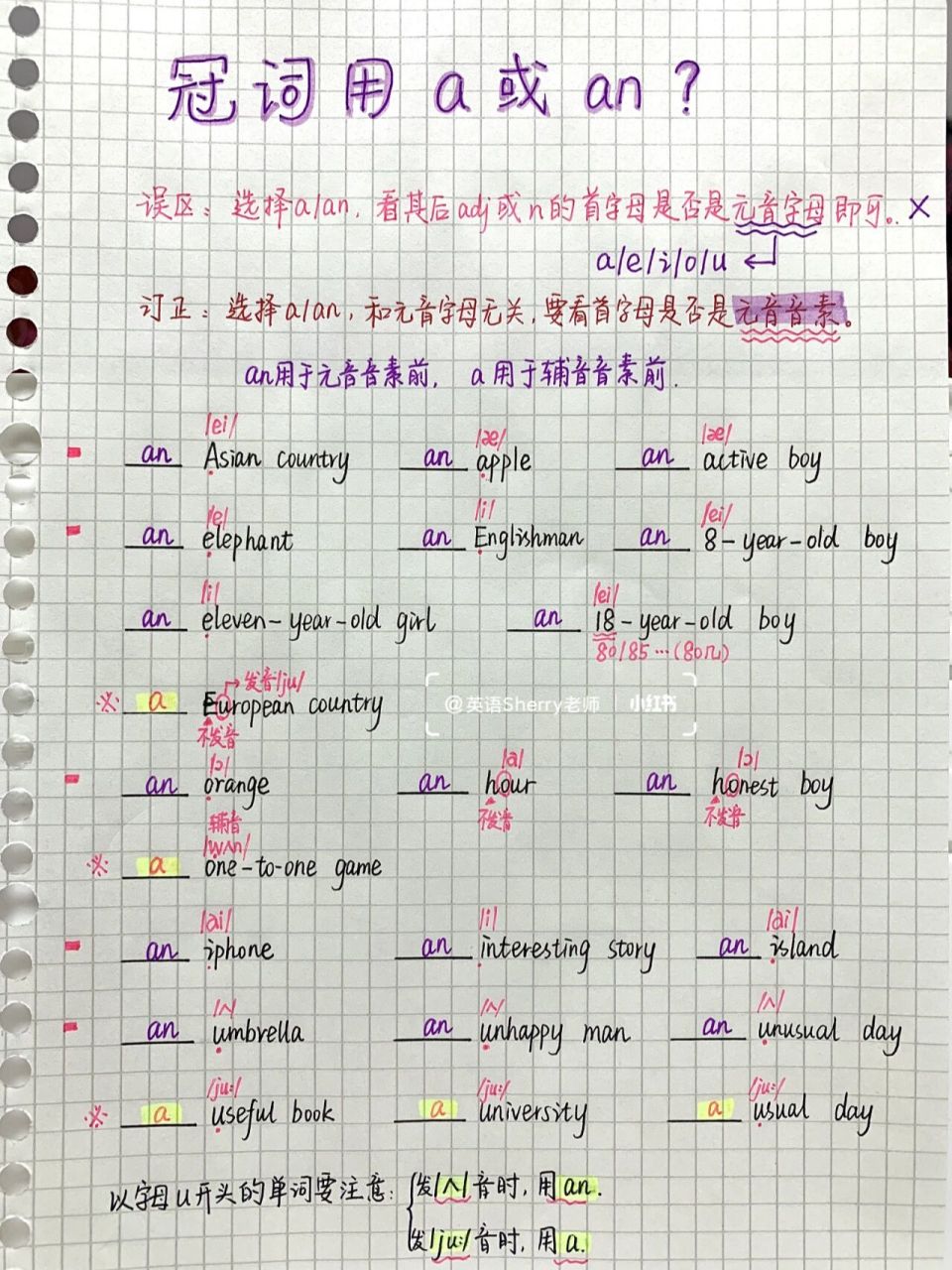 初中英语97冠词a&an用法 不定冠词a与an的用法区别,是初中英语阶段